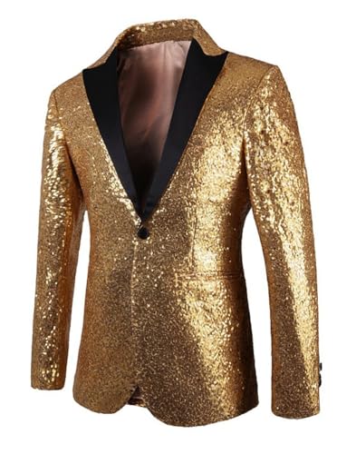 ORBITRAY Men's Mardi Gras Sparkly Prom Suit Jacket Sequins Disco Party Blazer for Stage3