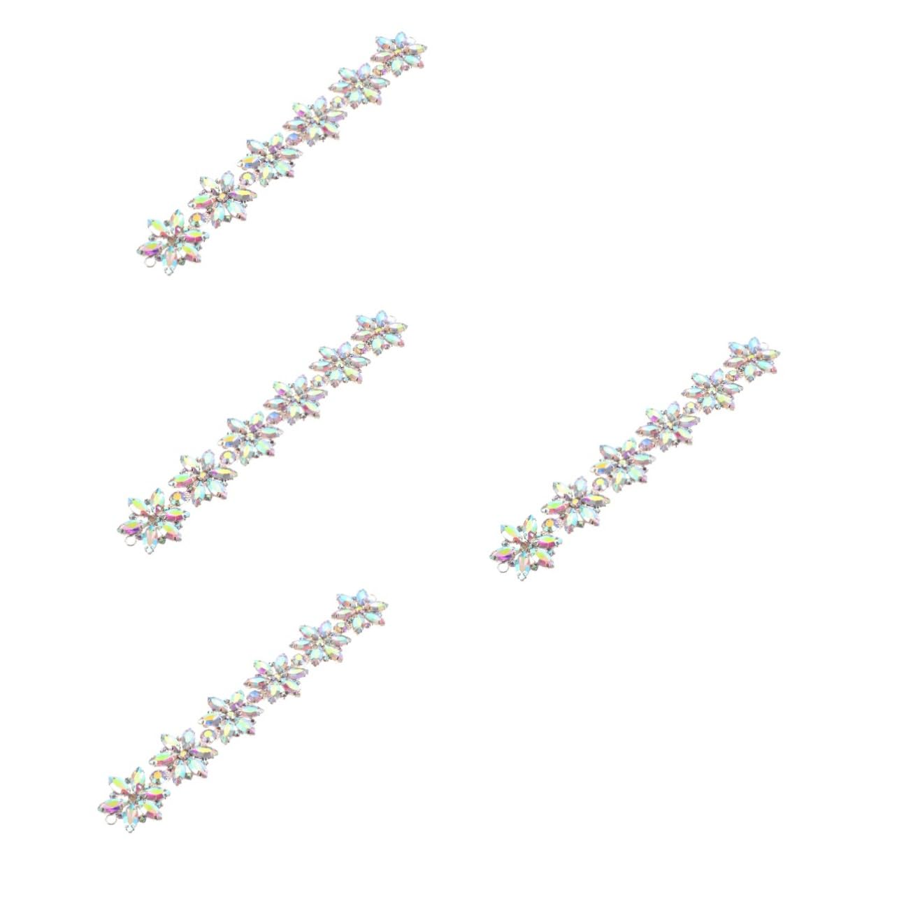 5 Pz catena di fiori di strass hair charms arredamento bianco applique decorativa per cinture da donna cappelli applique di stoffa per matrimoni strass borsa