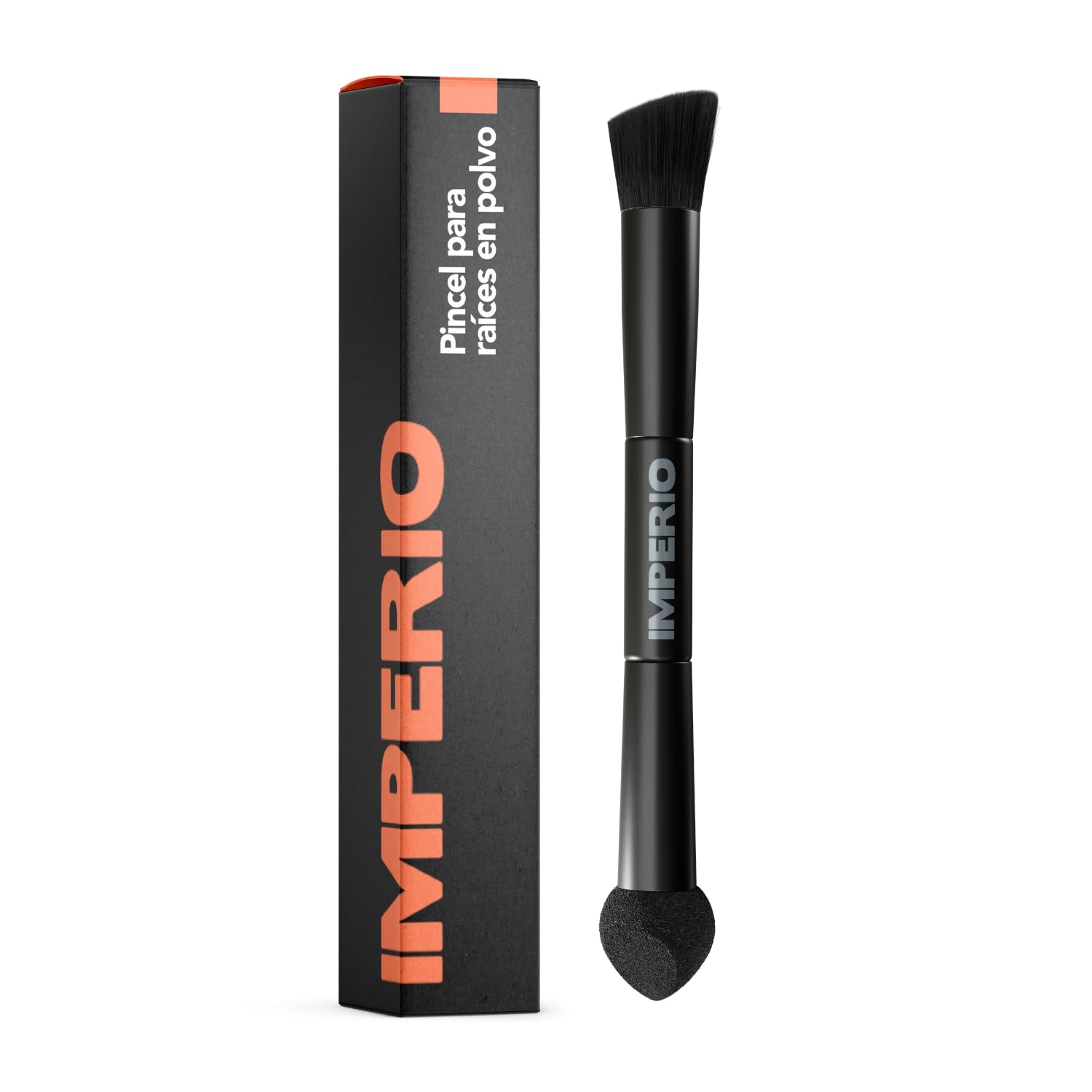 IMPERIO 2en1 Pincel para Aplicar y Difuminar Polvo Cubreraíces en la Línea Del Cabello y Recrear Mechones Individuales (El Original)