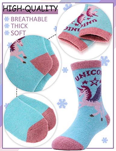 ProEtrade Merino Wool Socks for Kids Toddlers Boys Girls Thick Thermal Warm Winter Hiking Heavy Cozy Crew Socks 6 Pack2