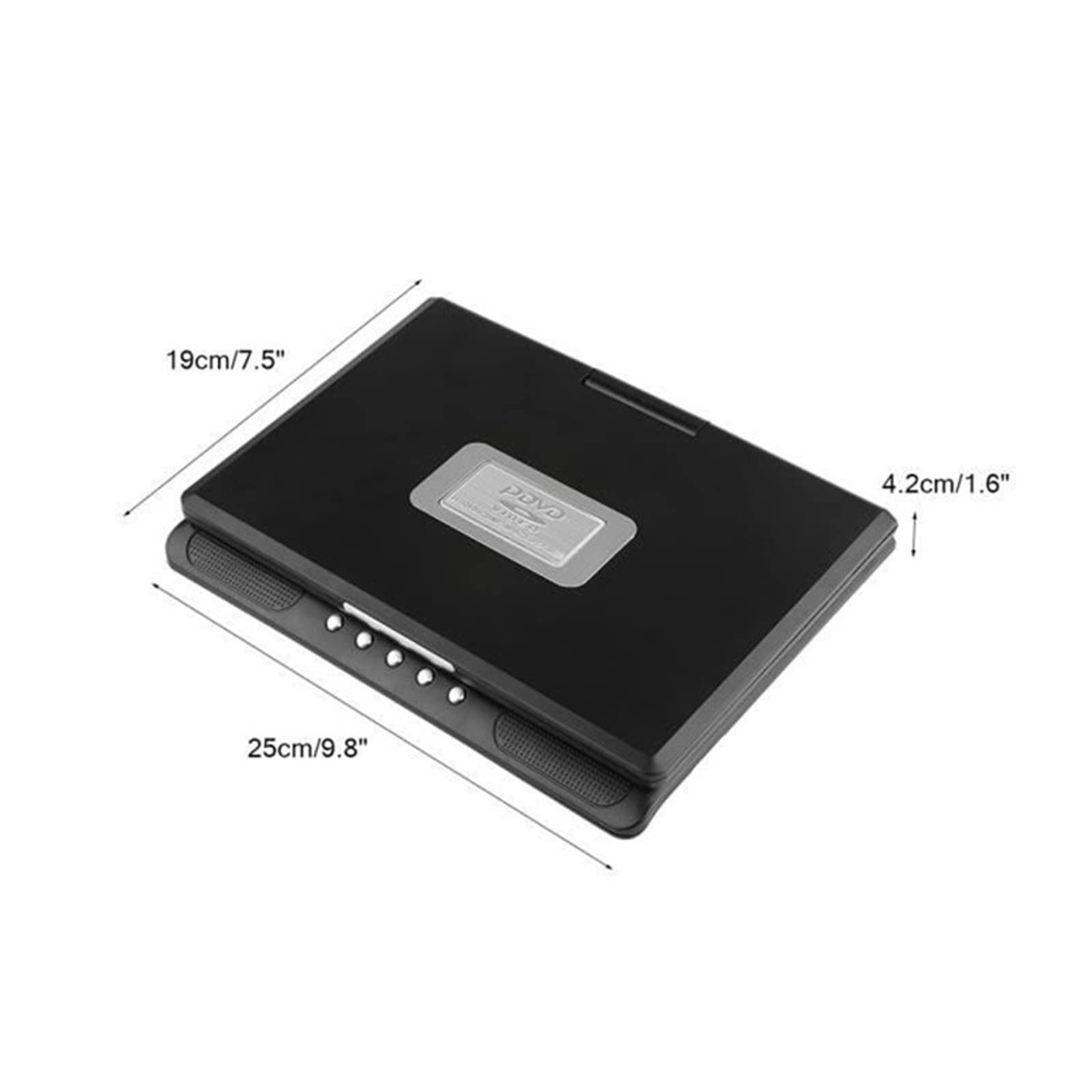 Lecteur DVD Portable, 9,8 Pouces Portable Accueil Voiture Lecteur DVD VCD CD Jeu TV Lecteur USB Radio Adaptateur, Prend en Charge Plusieurs Médias