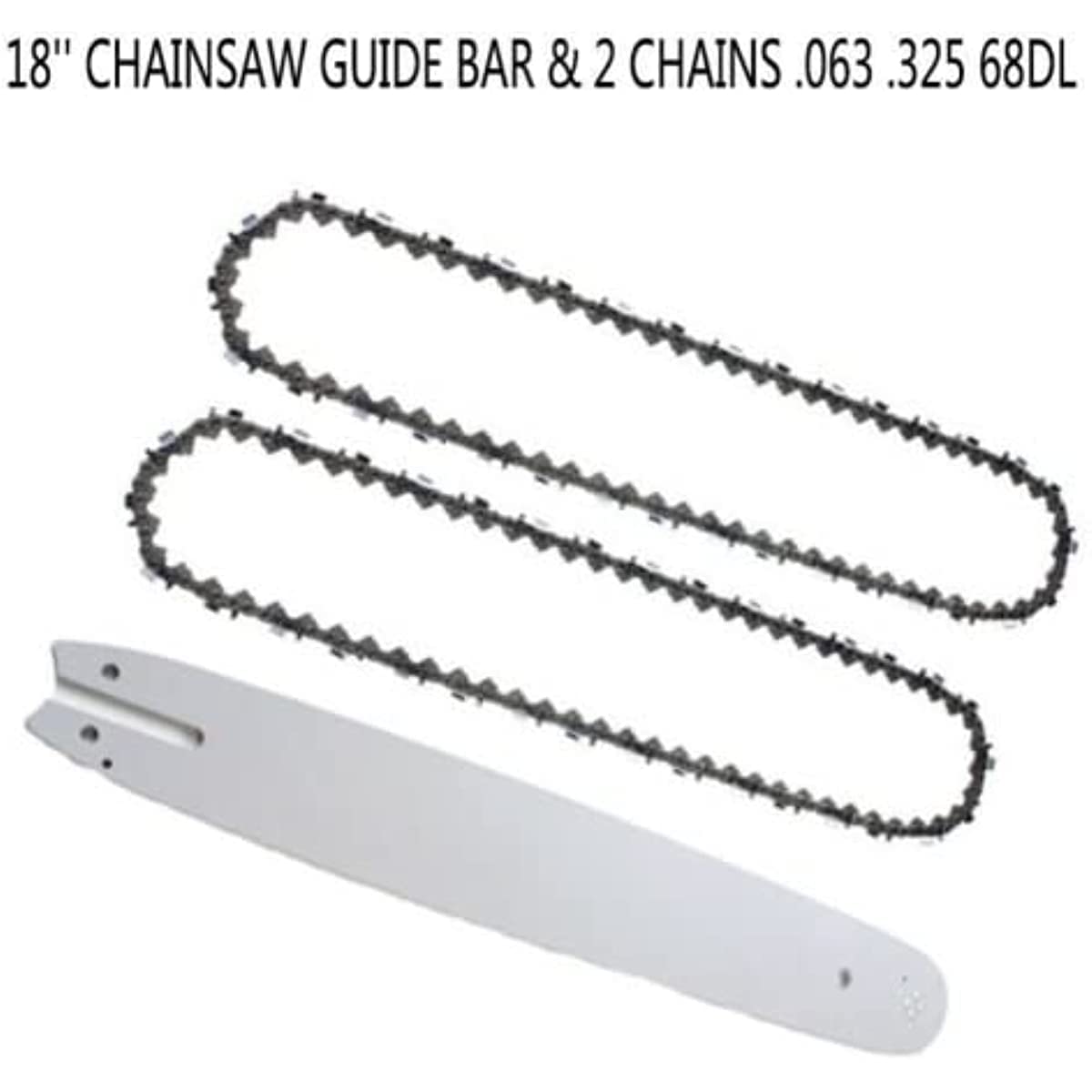 Barra guida per motosega da 45,7 cm, 2 pezzi di catena .063 .325 68DL compatibile con Sti-hl MS 211 210 250 251 230 (barra guida da 45,7 cm + 2 catene) Ricambi per motosega