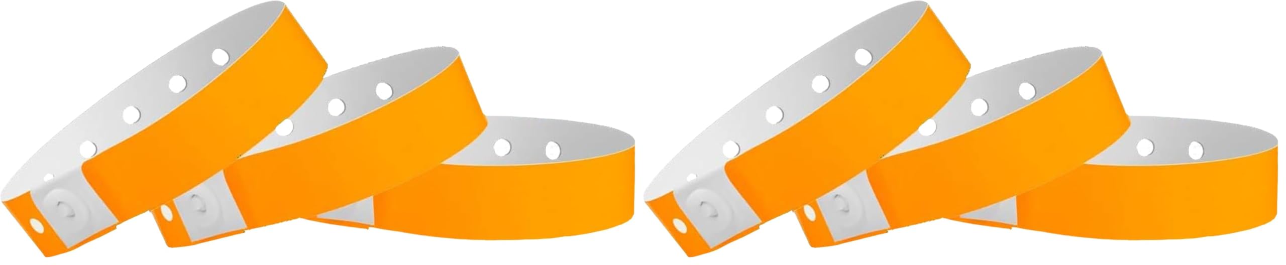 500 WristCo Neon Orange Plastic Wristbands for Events – Extended Wear, Secure Snap Prevents Reuse – Premium-Grade Bracelets for Hospital &amp; Medical ID, Party &amp; VIP Identification (Pack of 2)