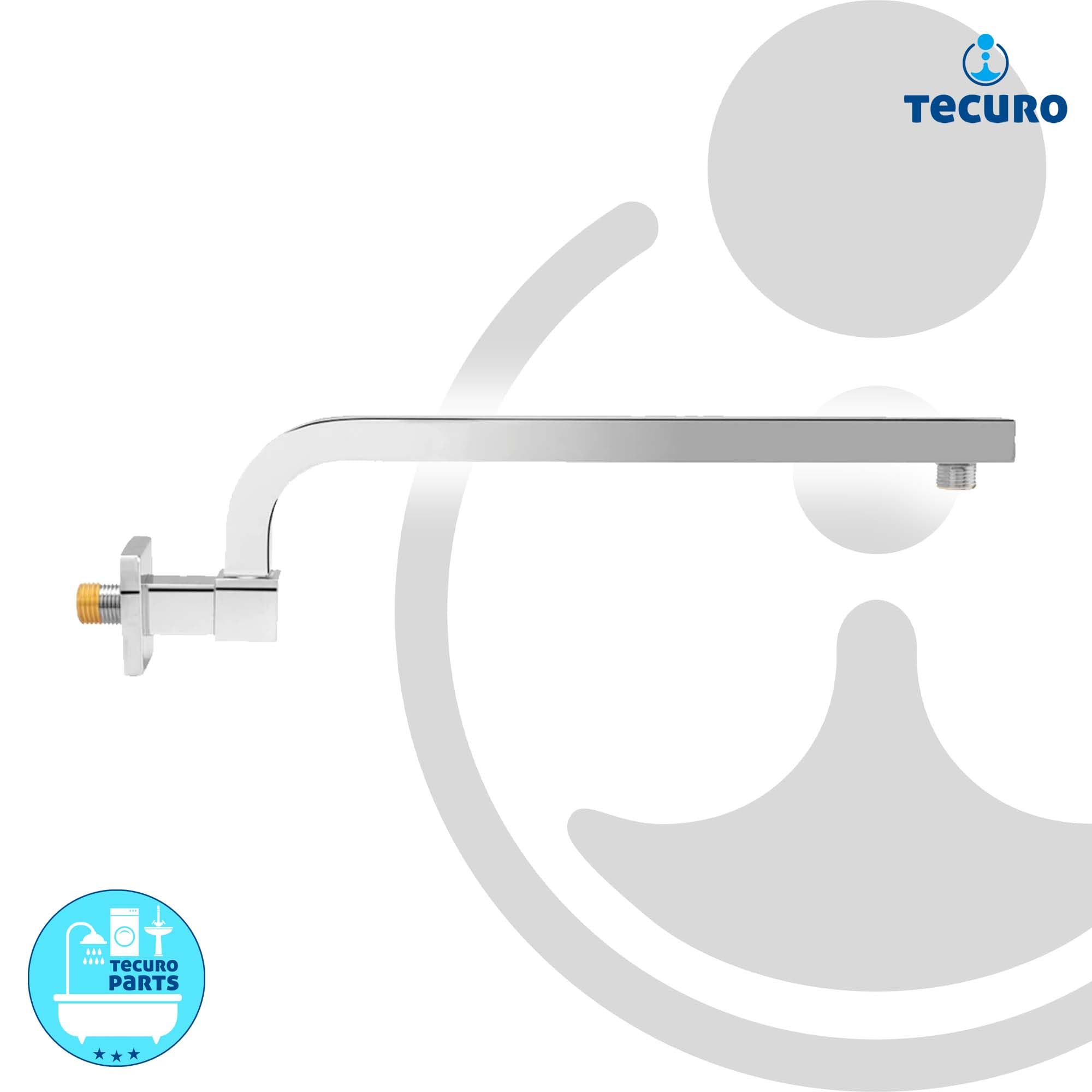 tecuro DESIGN obrotowe ramię prysznicowe 385 mm 90° do deszczownicy chromowanej, 69055