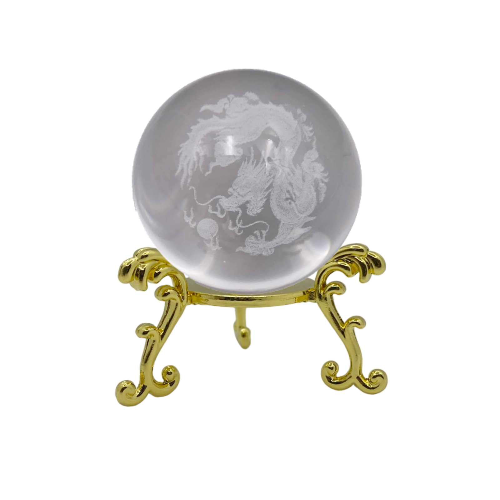 Amazon.co.jp: ルナリ ドラゴン 水晶 台座付 龍 水晶玉 風水 置物