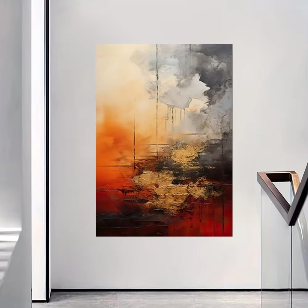 XIANGPEIFBH Abstract Painting on Canvas Modern Home Golden Line Wall Art Picture Large Mural for Living Room Decor Painting((30x40cm/12x16in)/Unframed)