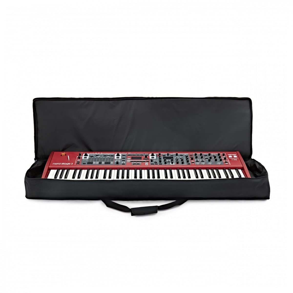 Gear4Music 76-Tasten-Tastaturtasche mit Polsterung und Riemen | Passt für die meisten 76-Tasten-Keyboards, 15mm hochdichte Polsterung, abnehmbare Rucksackgurte, zwei Klettfächer