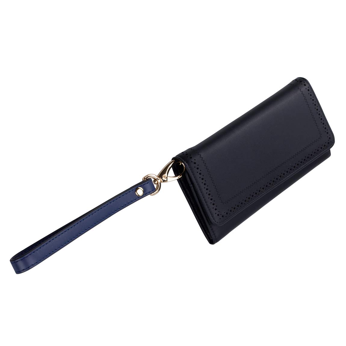 Allzedream Wristlet Strap Genuine Leather Replacement Clutch Purse Key Wrist Lanyard (Blue)