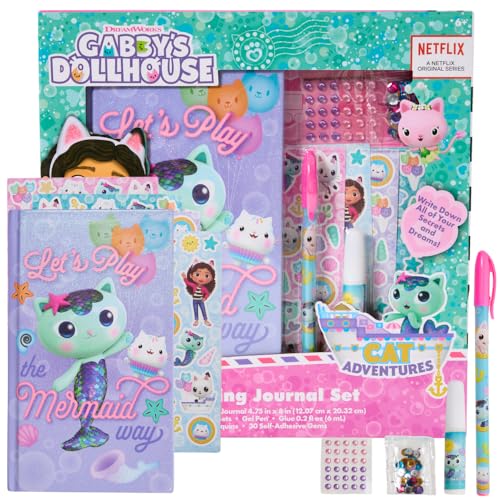 Journal scintillant Gabby pour enfants avec autocollants et pierres précieuses