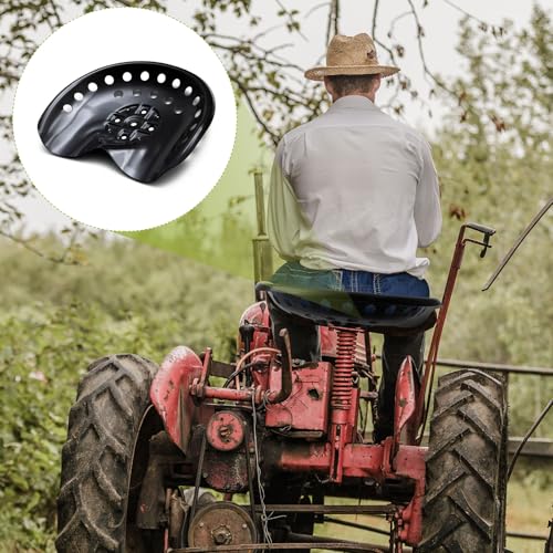 Image of MorningRo 2 Pcs Metal Tractor Seat Vintage Tractor Seat for Lawnmower, Forklift, Farm, Home or Bar Stool (Black)