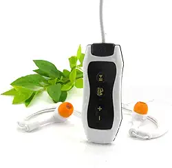 Reprodutor de Música MP3 com Som IP68 Rádio FM Recarregável via USB 2 0 Design Clip para Natação Mergulho Corrida Fone Ouvido Esportivo