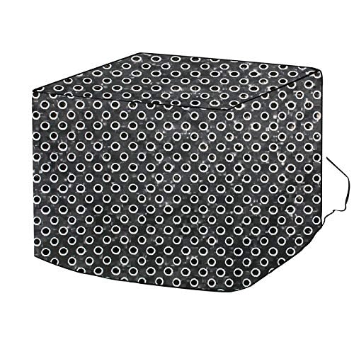 Image of MANUFACTORY 1.5 ton Window AC Cover 100% Waterproof and dustproof PVC Polka Dots Printed Black Color