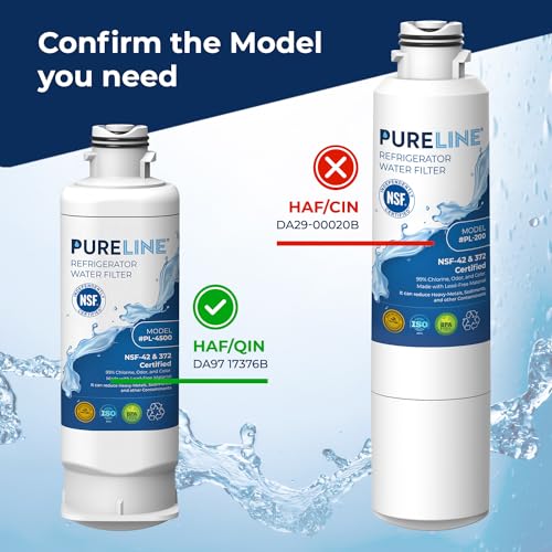 Pureline DA97-17376B Samsung Water filter Replacement, HAF-QIN/EXP Refrigerator Water Filter Replacement. (3 Pack)