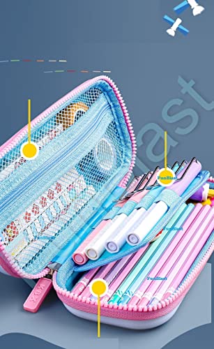 Image of FunBlast Pencil Pouch for Kids - Multi-Purpose Zipper Pencil Case, Pencil Box for Boys, Pen & Pencil Pouch Bag, Stationary Organizer for Kids, 3D Hardtop Eva Canvas Pencil Case (Cute Cat)