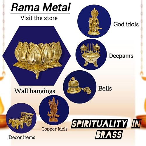 Image of RAMA METAL Brass Lotus Wall Hanging Decor | lotus wall decoration | Housewarming Gift | decor items