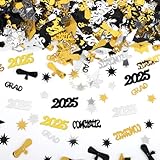 Graduation Party Decorations 2025, Black Gold Graduation Confetti Table Centerpieces Decorations for Graduation Party Supplies, Congrats Grad Party Decorations