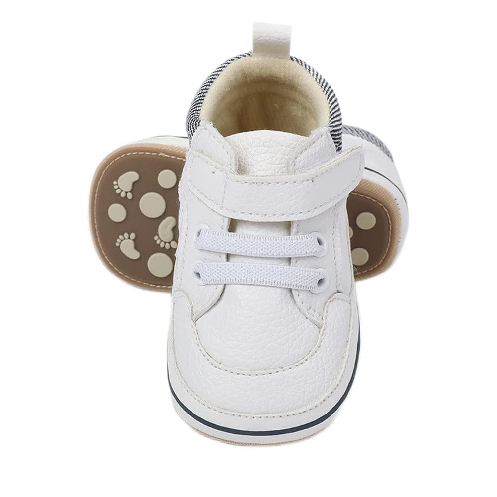 Sekantrol Baby Boys Girls First Walker Crib Newborn Shoes, Soft Rubber Sole Infant Sneakers Fashion High-Top Non-Slip Toddler Dress Moccasins Shoes
