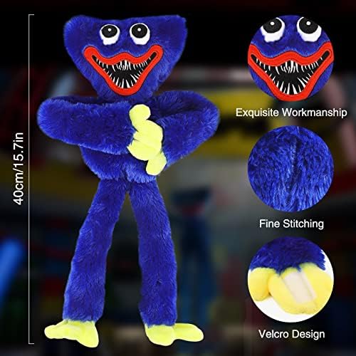 avessi Huggy Wuggy Plush, Huggy Wuggy toys, Soft Stuffed Horror Game Surrounding Doll, Blue Horror Sausage Monster Plush Doll for Fans and Kids Birthday