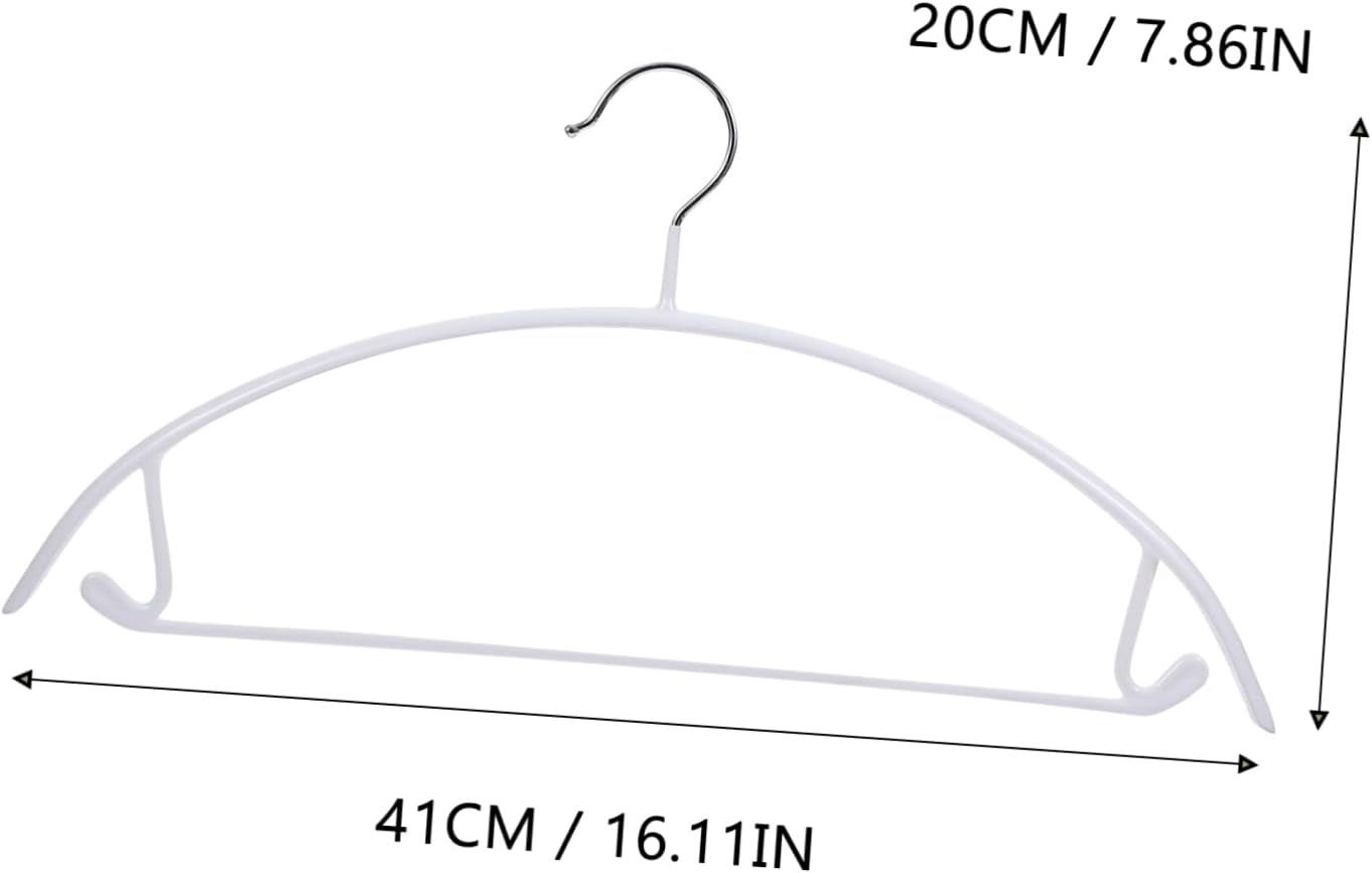 10pcs Stainless Steel Hangers Non-Slip PVC Coating Load Capacity Semicircle Hangers for Coats Pants and Dresses