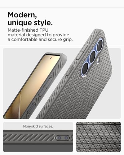 Image of Spigen for Galaxy S25 Plus Case, Liquid Air [No Magnet Ring] [Military-Grade Protection] - Marble Gray