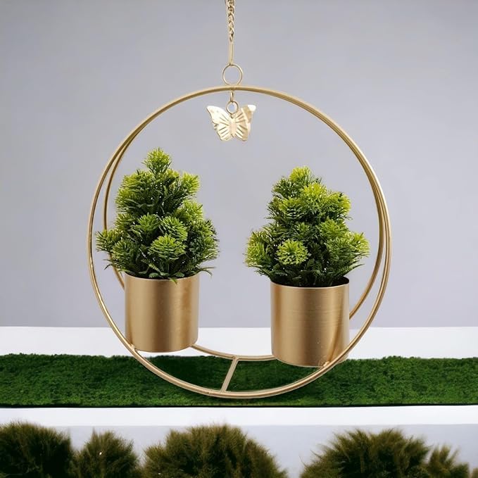 Decorate Dreams Metal Hanging Elegant Planter Heavy Duty Metal Indoor and Outdoor Planter Cylindrical Shape for Home Decor | Vertical Garden Hanging Decor | Hanging Planter Pack of 1 (B0CQX67JZP) Amazon Price History, Amazon Price Tracker
