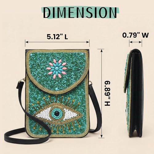 Image of Small Crossbody Bags for Women Designer Cell Phone Bag Boho Shoulder Wallet Purse