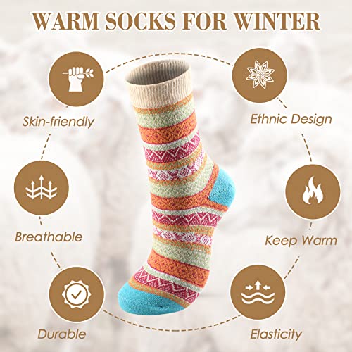 Image of Clothirily Wool Socks for Women, Thick Knit Winter Warm Boot Wool Socks