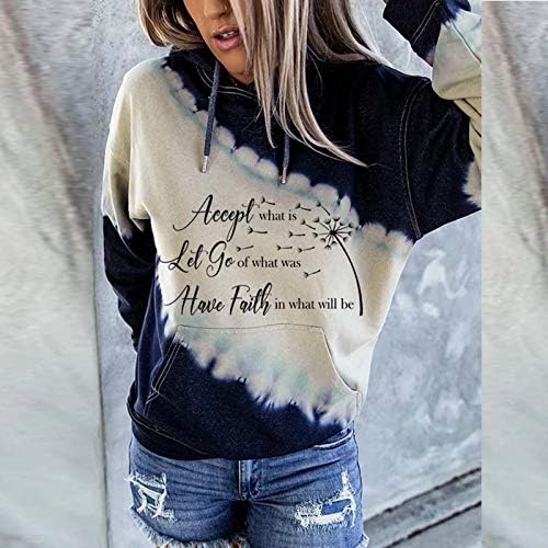 Qixiu Damen Pullover Mit Print - Lässiger Hoodie Ohne Kapuze