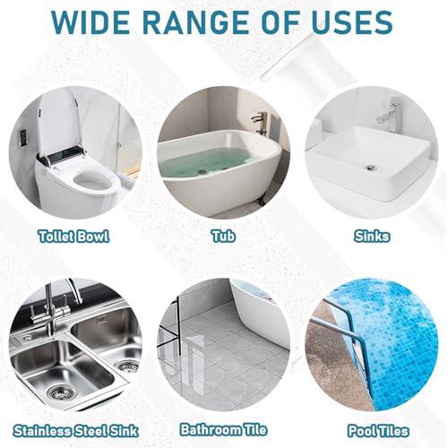 Image of 2 Pack Pumice Cleaning Stone with Handle, Toilet Bowl Cleaner Toilet Brush with Non-Slip Long Plastic Handle for Kitchen /Bath /Pool /Household Cleaning
