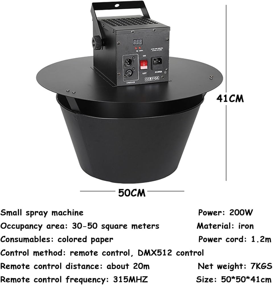 Lanciatore di Petali di coriandoli, sparatutto di Petali con Telecomando Wireless sospeso, per Matrimoni, concerti e Eventi teatrali+