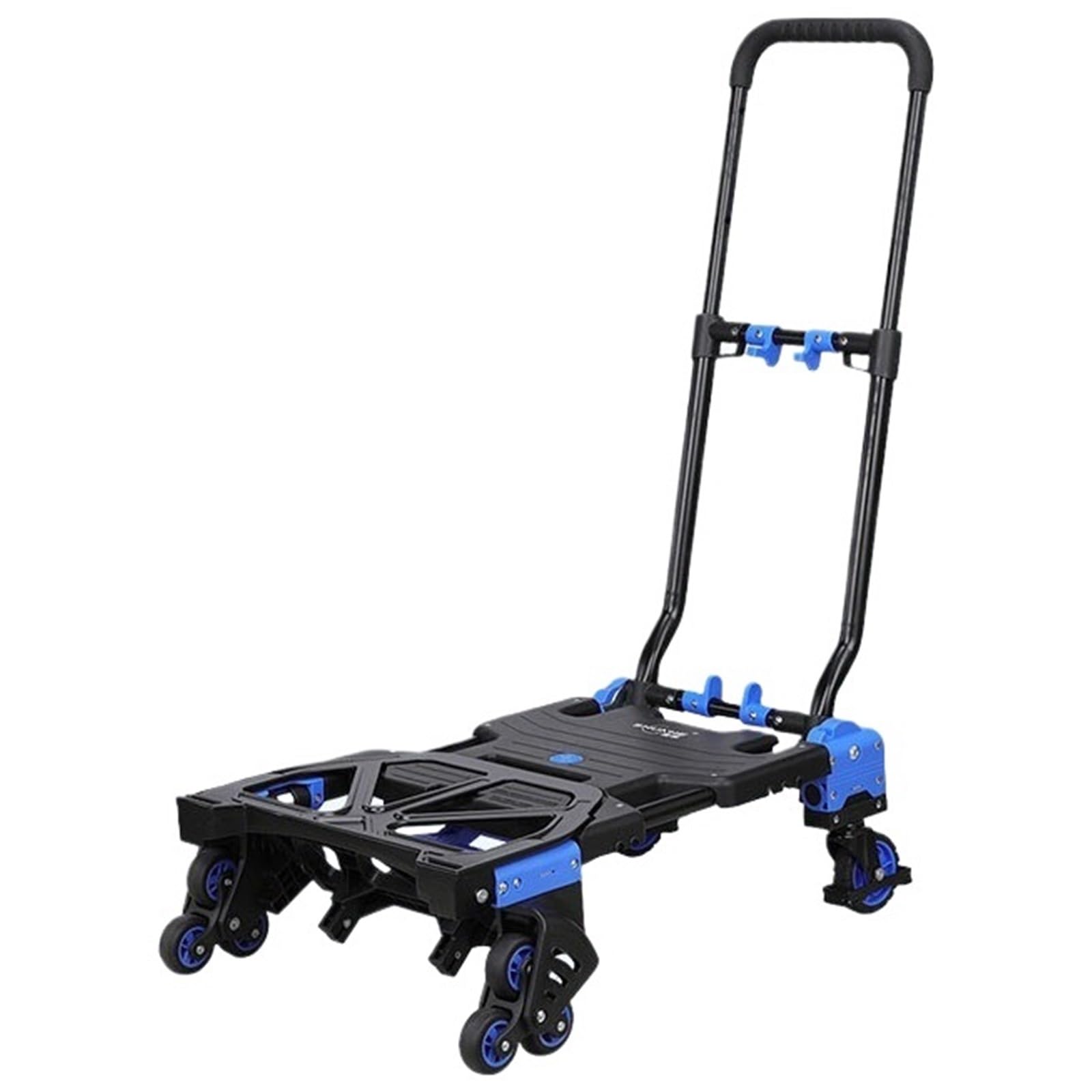 Schwerlast-Klappkarre Zusammenklappbarer und tragbarer Einkaufswagen mit Rädern for Treppensteigen Paletten- und Transport auf Rädern(Blue)