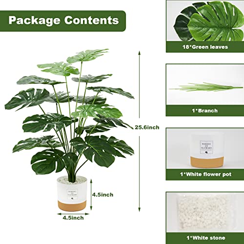 Guheake 101-003 26 Inch Fake Plants Large, Tropical Palm Tree Artificial Monstera Faux Plant Tree thumb #1