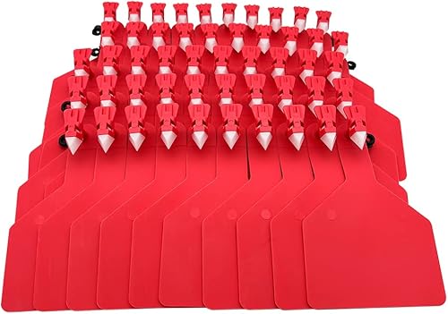 50 etiquetas Z Tags de una sola pieza de TPU en blanco de identificación de animales de ganado para ganado, oveja, cabra, cerdo, tamaño grande