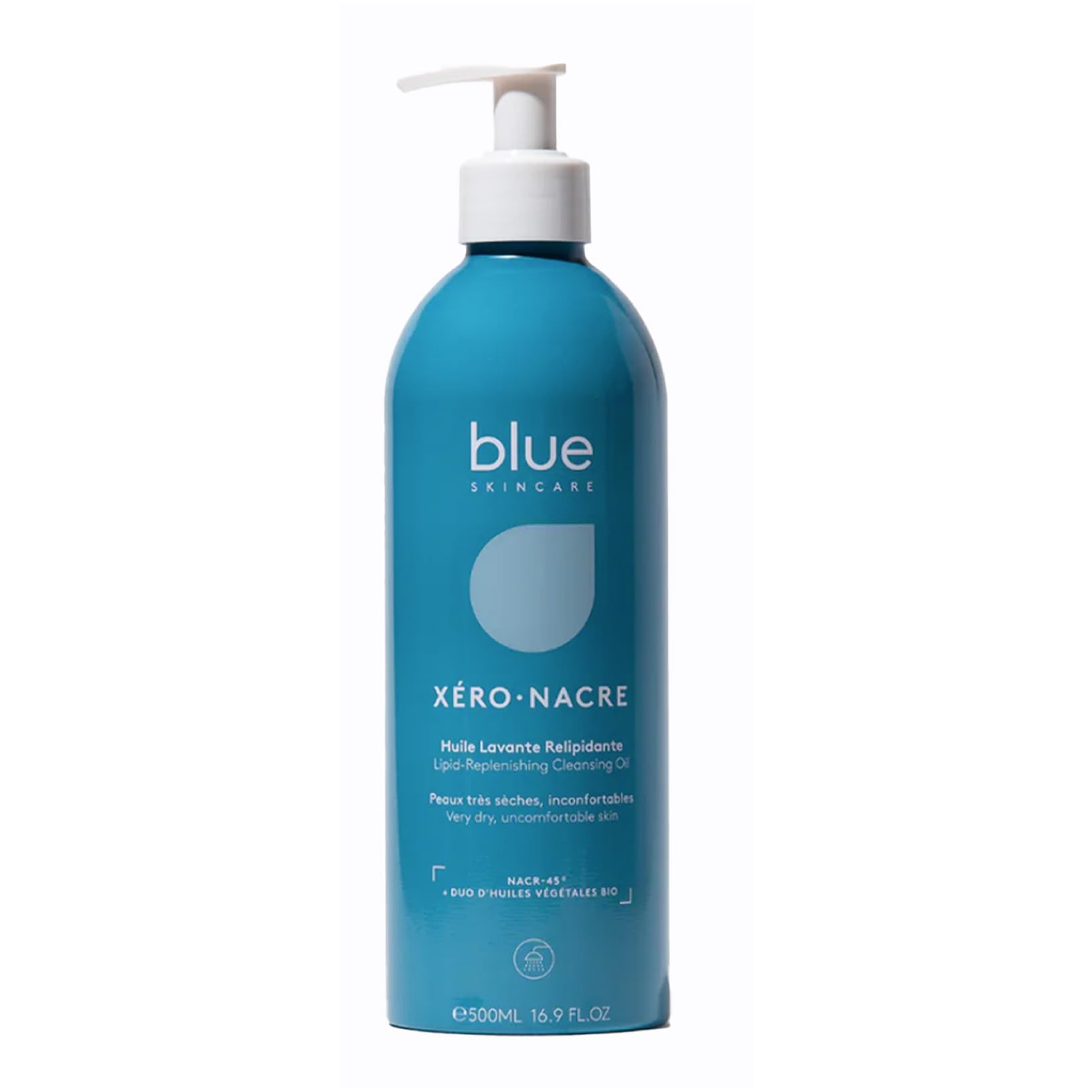 Huile Lavante Relipidante | Nettoie, nourrit & apaise | 99 % d'ingrédients d'origine naturels, Bionacre® & Prébiotiques | Pour tous types de peaux | Dès la naissance | 500 ml