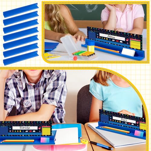 Image of PerKoop 25 Pcs Classroom Desk Name Plates Holder Set