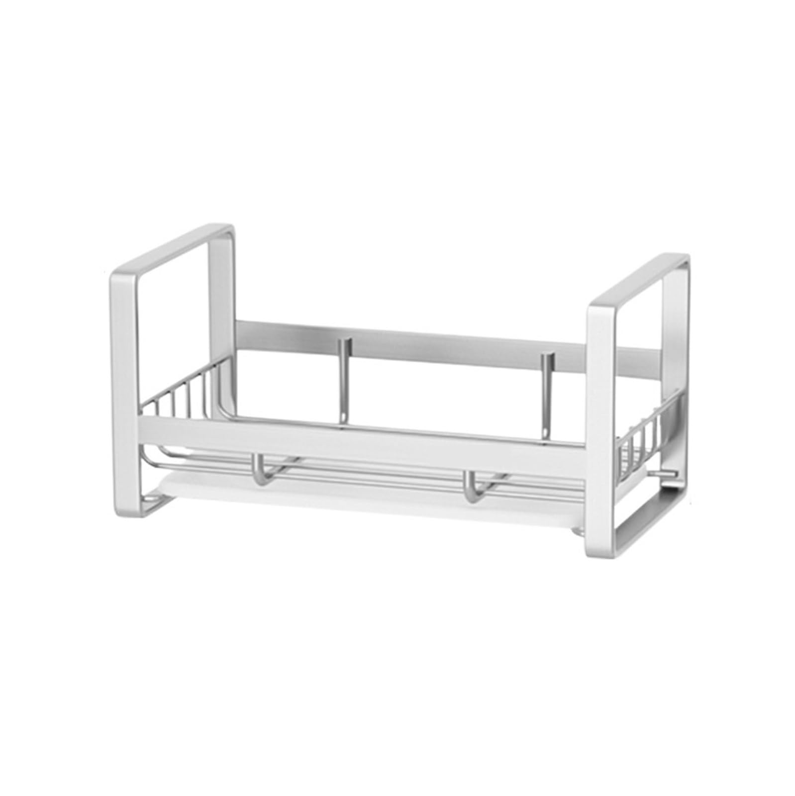 Soap Holder, Kitchen Multicolor Towel Brush Soap Holder Sink Rack Storage Shelf With Drain Tray(Silvers)