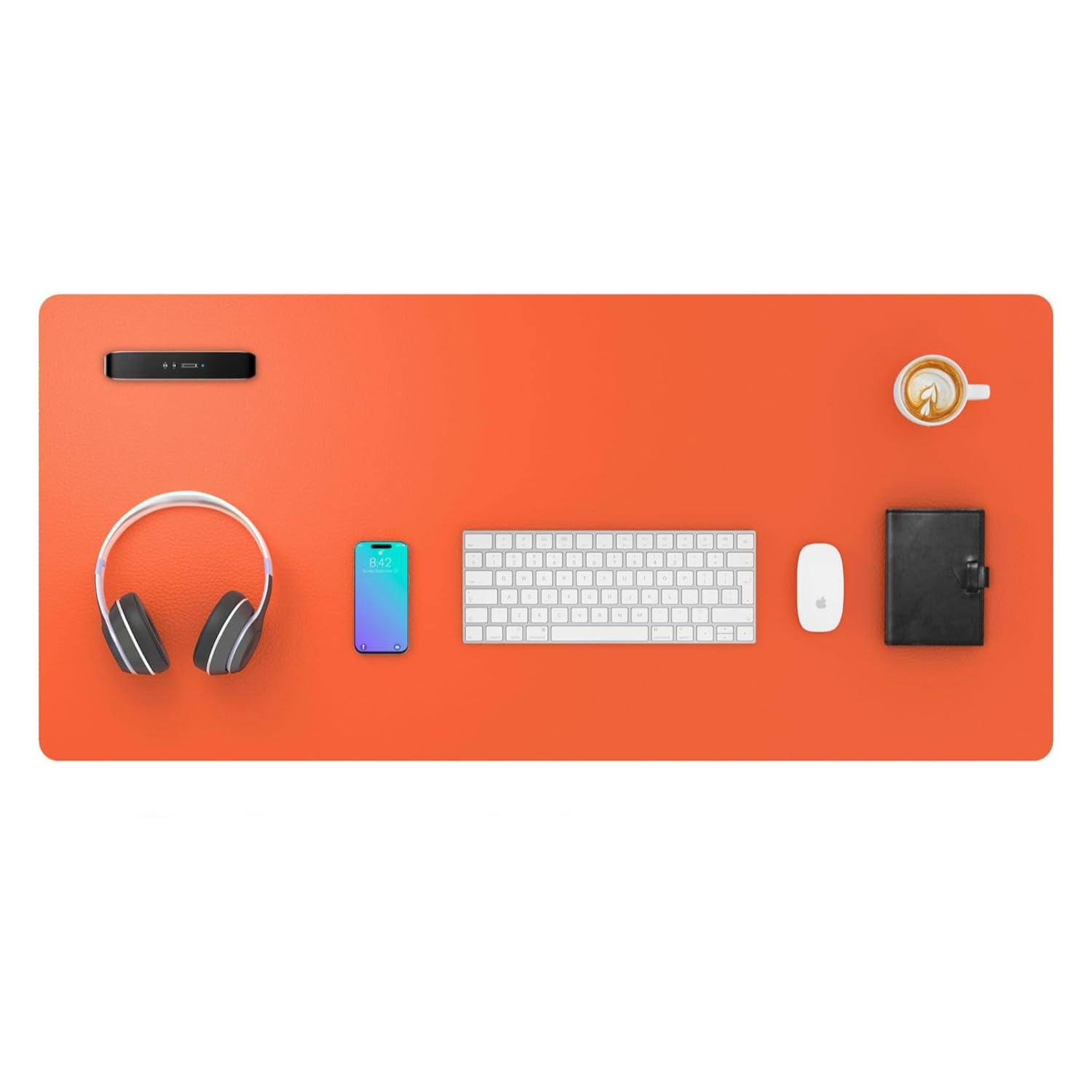 Large Office Desk Mat - Computer Laptop Protector Pad 80x40cm - Writing Blotter Cover for Desktop (Orange)