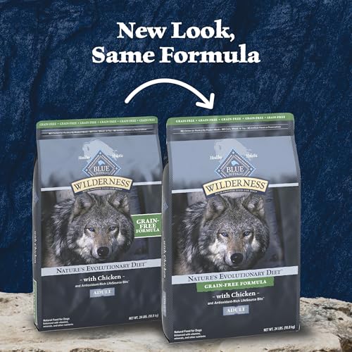 Blue Buffalo Wilderness Adult Hochprotein-Trockenfutter für Hunde mit echtem Huhn, getreidefrei, natürlichen Inhaltsstoffen, Huhn, 10,9 kg Beutel