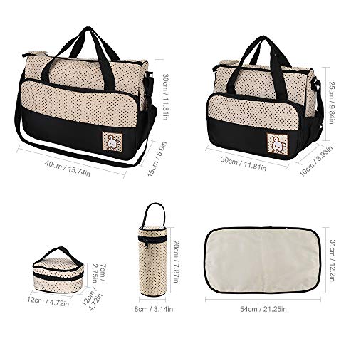 Sac à dos à langer bébé FREESOO grand format avec 5 pièces multifonctions pour voyage