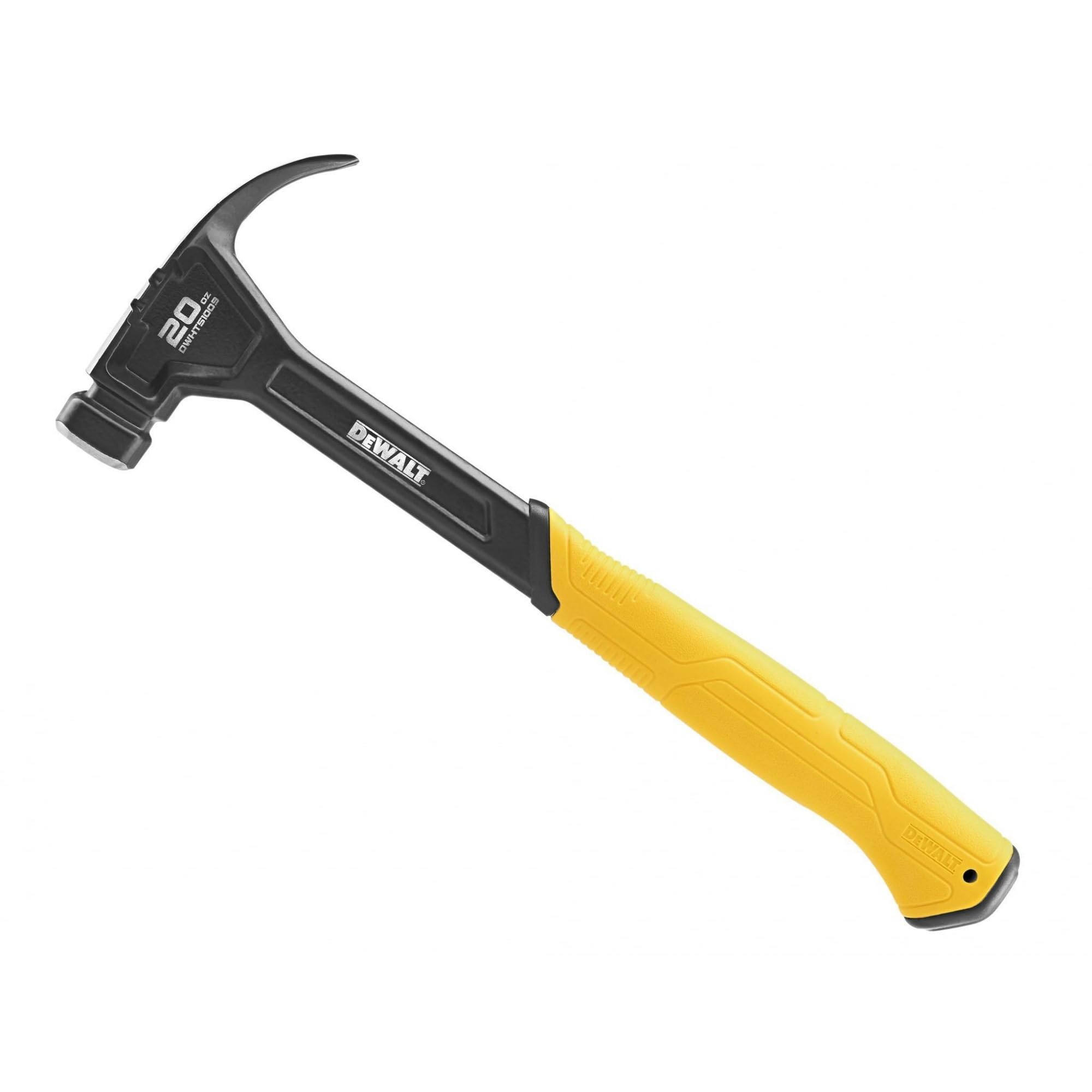 DEWALT Martello con coda di rondine a faccia liscia 567 g (20oz) - Costruzione in acciaio in un pezzo e manico in acciaio trattato termicamente spesso per la durabilità in cantiere, manico con