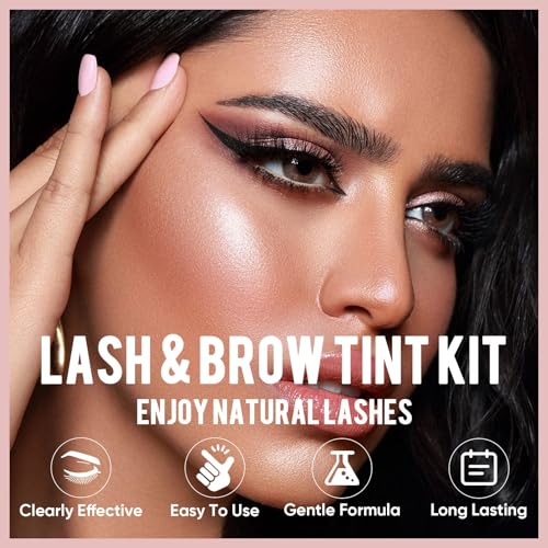 Libeauty Lash Color Kit Black Eyelash Color Volumizing Eyebrow Hair Coloring Kit DIY Use At Salon Or Home Natural Eyelash Treatment 15 Ml