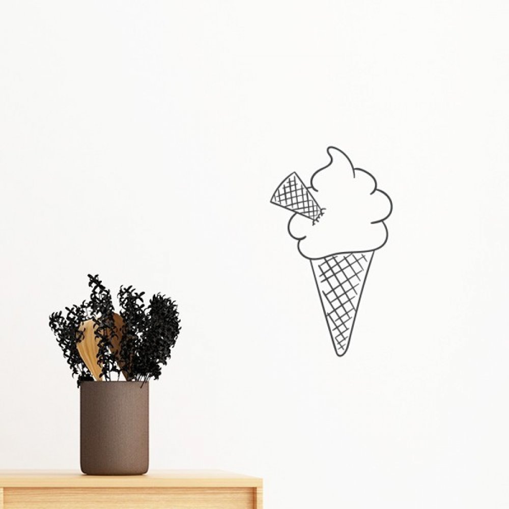 Sticker mural cornets de crème glacée pour relooker un mur blanc sans abîmer la peinture