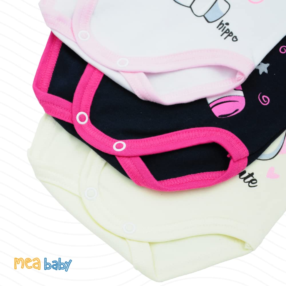 MEA BABY body bébé unisexe à manches courtes 100% coton, lot de 5, avec imprimé (Parent)