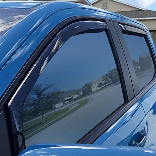 Goodyear Shatterproof In-Channel Window Deflectors For Chevrolet (Chevy) Silverado/Gmc Sierra 1500 2019-2023 Crew Cab,Rain Guards,Window Visors,Vent Deflector, Truck Accessories,4Pcs- Gy003415Lp #TOP4