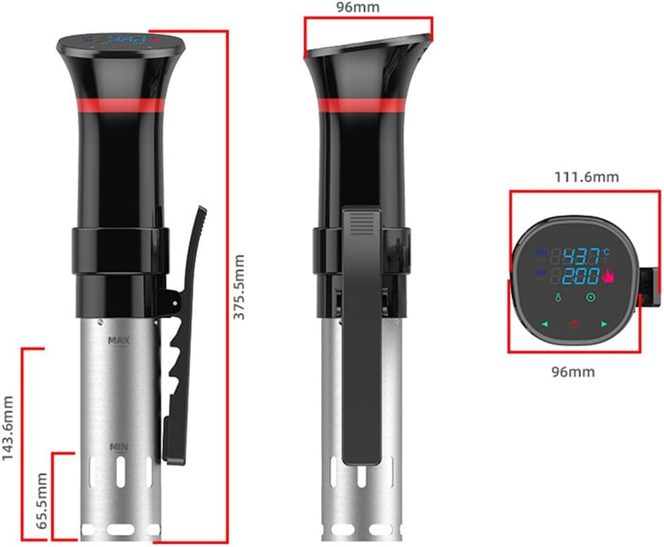 Sous Vide Precision Cooker Machine,1100W Waterproof Thermal Immersion Circulator with Indicator Light & Full Touch Screen Control, for Restaurant, Home, Camping