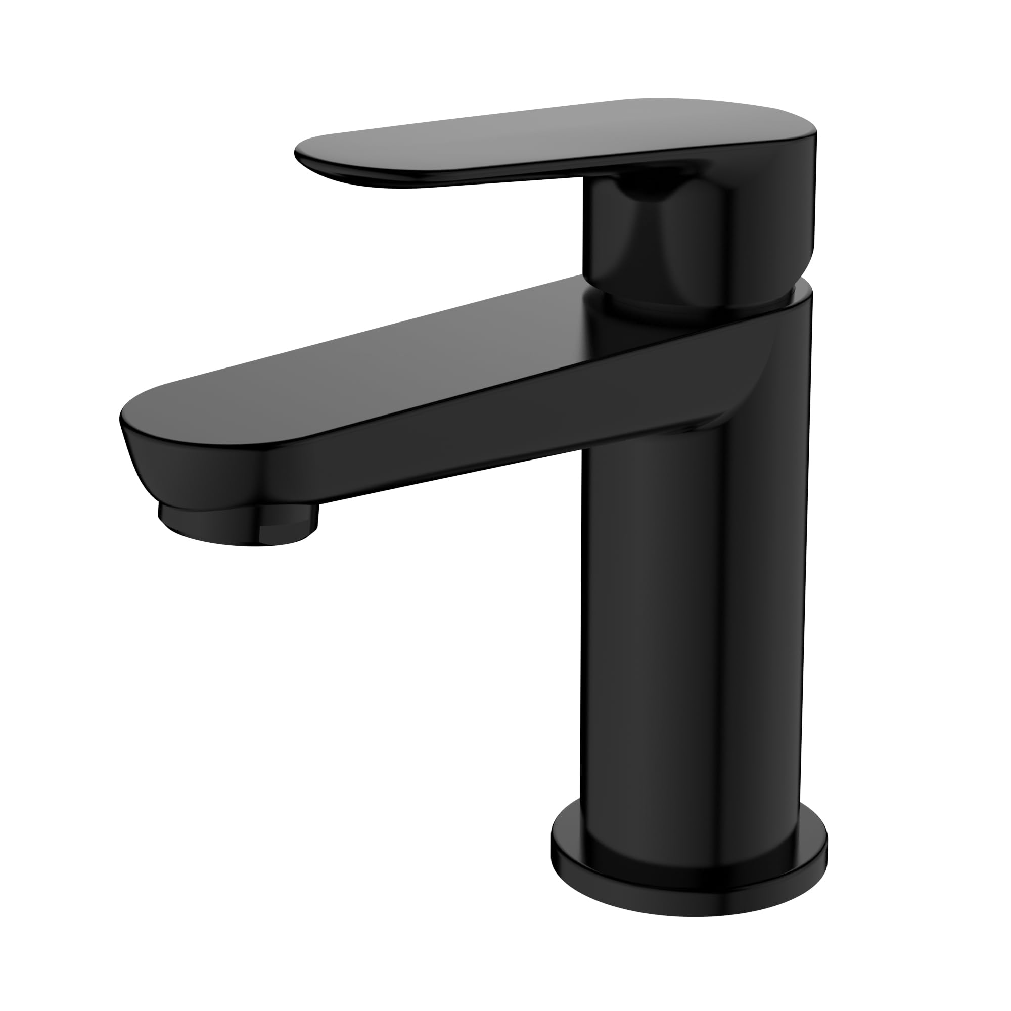 BELZ Schwarz Wasserhahn Bad,Einhebel Waschtischarmatur 85mm | Einfache G3/8 Einlochmontage,Inklusive flexibler Schläuche.Leise,Messing,Rostfrei, pflegeleicht & dicht