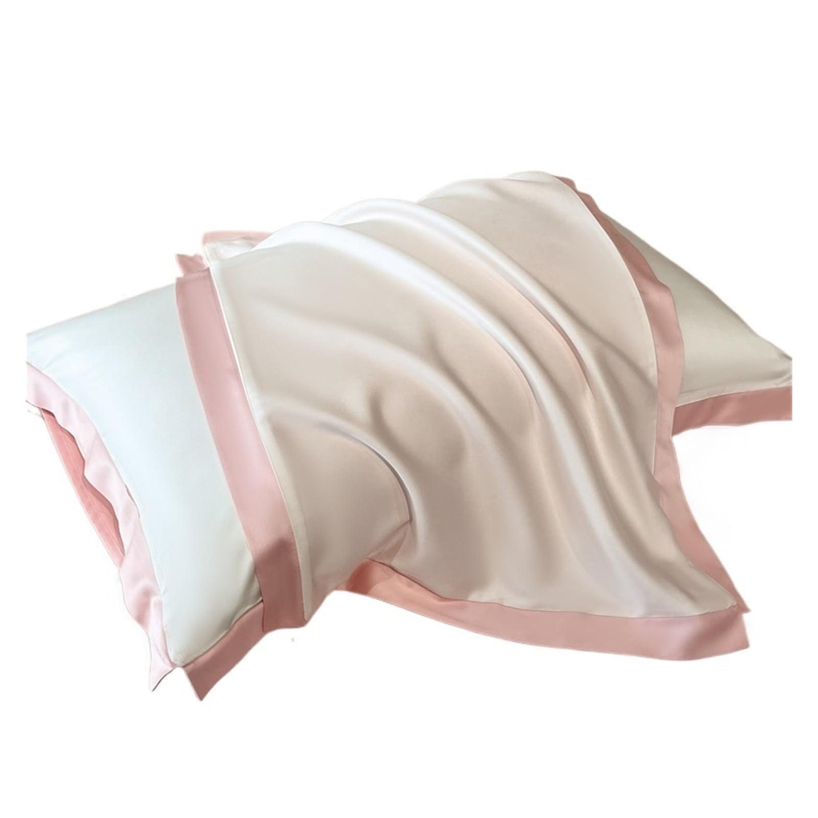 Silk Pillowcase 2 Pack Satin Pillowcase Set Silky Smooth Envelope Closure Hair Breakage(Pink)