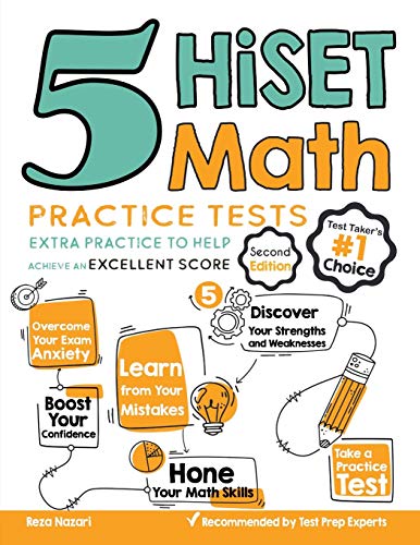 5 HiSET Math Practice Tests: Extra Practice to Help Achieve an Excellent Score