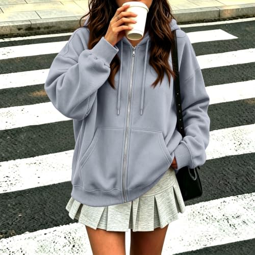 Athletic Zip Up Jacket Women Casual Fleece Hooded Sweatshirt Jacket - image 5