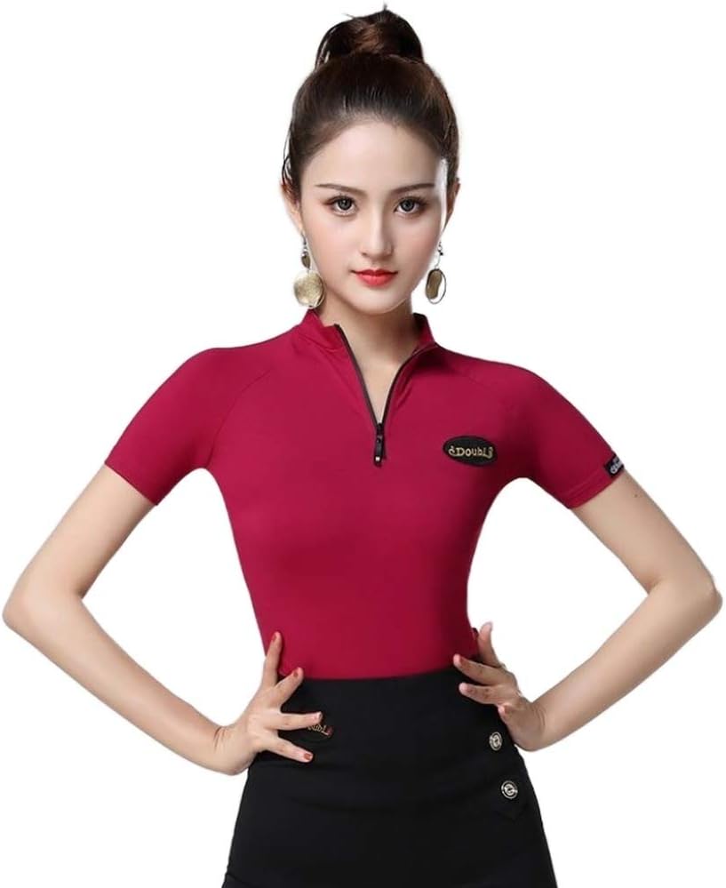 GRATTY 社交ダンス ラテンダンス 半袖 トップス レディース ダンス用シャツ ダンスTシャツ 何でも合う 着痩せ女性 フラメン